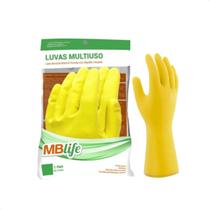 Luva de Látex Amarela Limpeza Multiuso com Tamanho M MBlife Luva de Látex Amarela Limpeza Multiuso com Tamanho M MBlife