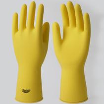 Luva de látex Amarela M TOP Sanro CA 40044 para limpeza, higiene e trabalhos gerais