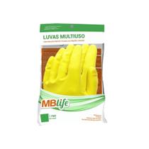 Luva de Látex Amarela P, M, G sem Pó MB Life CA 44541 para Limpeza de uso geral