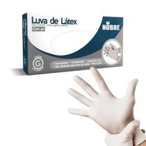Luva De Látex Branca C/ Pó Nobre Tam G Caixa 100 Unidades