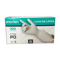Luva De Látex Branca Com Pó Inoven Tamanho G Luva De Látex Branca Com Pó Inoven Tamanho G