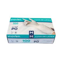 Luva De Látex Branca Com Pó Inoven Tamanho M Kit 3 Luva De Látex Branca Com Pó Inoven Tamanho M Kit 3