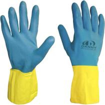 Luva de Látex DA-224D para Manuseio de Produtos Químicos Azul Amarela XG Danny EPI Luva de Látex DA-224D para Manuseio de Produtos Químicos Azul Amarela XG Danny EPI