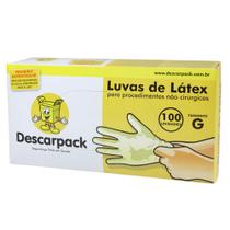 Luva De Latex Descarpack Com Pó - 100Un Tamanho G