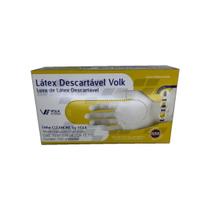 Luva de Látex Descartável Com Amido M 100 Unidades - Volk