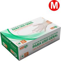 Luva de Látex Descartável Com Pó cor Natural Ambidestra M Cx/100. Para uso geral. CA: 41486