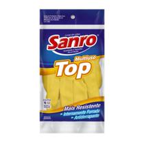 Luva de Látex Emborrachada Multiuso Amarela Pequena Sanro Luva de Látex Emborrachada Multiuso Amarela Pequena Sanro