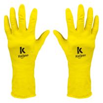 Luva de Látex Flex Amarela Kalipso 02041 Luva de Látex Flex Amarela Kalipso 02041