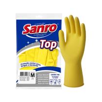 Luva de Látex Limpeza Amarela Multiuso Top Tam M Sanro Luva de Látex Limpeza Amarela Multiuso Top Tam M Sanro