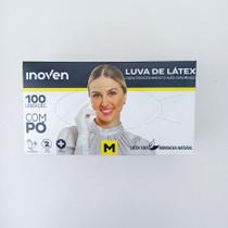 Luva De Látex Procedimentos Não Cirúrgicos com Pó Inoven Tamanho M Caixa Com 100 Und Ca 45.834