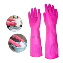 Luva De Látex Ranhurada Antiderrapante Rosa Borracha Grossa