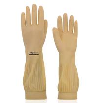 luva de latex ranhurada longa sem forro volk tamanho m