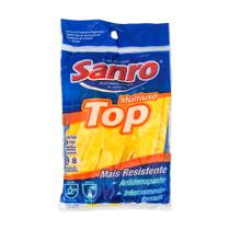 Luva de Latex Sanro G Top Amarela Luva de Latex Sanro G Top Amarela
