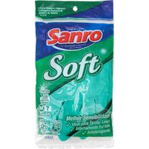 Luva de Latex Sanro M Soft Verde