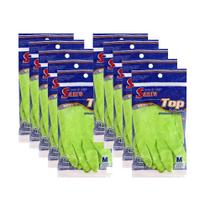 Luva De Látex Sanro Multiuso Verde Kit 10