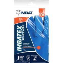 Luva de Látex, Tamanho 7 (p), cor Azul, Antiderrapante, Verniz Silver, Lv-lazvs-7 Imbat OstenVonder