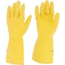 Luva de Látex, Tamanho P, cor Amarela, Antiderrapante, com Forro, Modelo Top, Sanro OstenVonder
