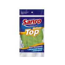 Luva de látex Verde P, M, G, XG TOP Sanro CA 40045 para limpeza, higiene e trabalhos gerais