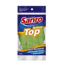 Luva de látex Verde XG TOP Sanro CA 40045 para limpeza, higiene e trabalhos gerais