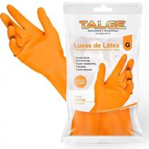 Luva de Limpeza Látex Tam G Laranja Talge