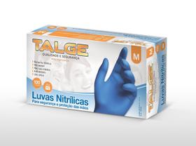Luva de Nitrilo Azul M sem pó Talge cart. com 100