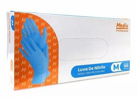 Luva de Nitrilo Azul Uso Geral 100 Unidades Medix Brasil, M Luva de Nitrilo Azul Uso Geral 100 Unidades Medix Brasil, M