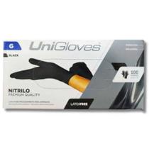 Luva de NITRILO Procedimento Unigloves Tamanho G Preto Sem Pó com 100 unidades. Luva de NITRILO Procedimento Unigloves Tamanho G Preto Sem Pó com 100 unidades.