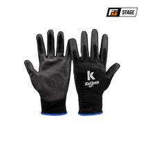 Luva de Poliamida Tátil PU Preta Kalipso - EPI