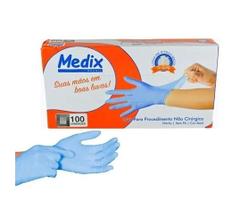 Luva de proc nitrilica medix azul g c/100 Luva de proc nitrilica medix azul g c/100