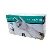 Luva de procedimento em latex com talco Branco 100un Inoven Luva de procedimento em latex com talco Branco 100un Inoven