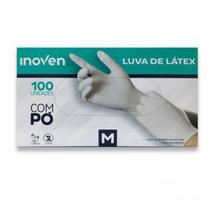 Luva de procedimento em latex com talco Branco 100un Inoven Luva de procedimento em latex com talco Branco 100un Inoven