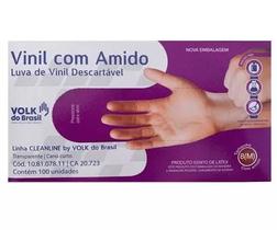 Luva de Procedimento em Vinil com Amido com 100 un Volk - M Luva de Procedimento em Vinil com Amido com 100 un Volk - M