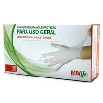Luva de Procedimento Látex com Pó M - 100 Unidades - MB Life Luva de Procedimento Látex com Pó M - 100 Unidades - MB Life