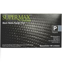Luva de Procedimento Nitrílica Black sem Pó P C/100 SUPERMAX