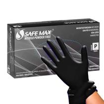 Luva de Procedimento Nitrílica Preta Black Sem Pó C/100 Unds - Safemax