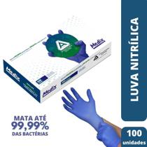 Luva de procedimento nitrílica s/po amg (antimicrobiana) pp azul violeta c/100 und medix