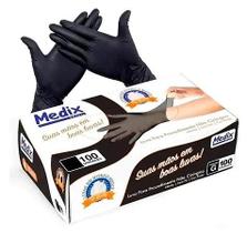 Luva de procedimento nitrilica s/po medix preta g