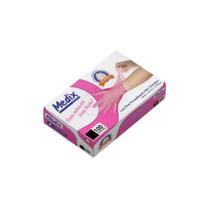 Luva de procedimento nitrilica s/po p rosa c/100 und - medix