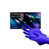 Luva de procedimento nitrílica sem pó m azul sonic (cx c/100) - supermax