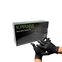 Luva de procedimento nitrílica sem pó preta c/100 - supermax Luva de procedimento nitrílica sem pó preta c/100 - supermax