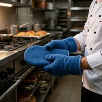 Luva de Proteção Azul 35cm para Indústria e Cozinha Profissional Luva de Proteção Azul 35cm para Indústria e Cozinha Profissional