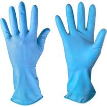Luva de Proteção LV-LAZF-8 Látex Natural 32cm Tamanho 8 Antiderrapante Azul Imbat