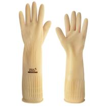 Luva de Proteção Ranhurada Natural Volk Para Limpeza
