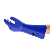 Luva de Pvc Edge 14-663 Ansell Azul 36Cm Proteção Química e Líquida CA 26043