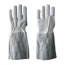 Luva De Raspa Caracouro Cano Longo 20Cm Com Reforco - Kit C/10 Pares