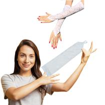 Luva de Renda Feminina Longa Gancho de Dedo Fantasia Festa Casamento Show Dança Luva de Renda Feminina Longa Gancho de Dedo Fantasia Festa Casamento Show Dança