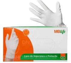 Luva de Segurança e Proteção MBLife Látex G com Pó 100 Unidades