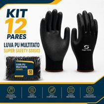 Luva de Segurança Multitato PU - 12 Pares - Super Safety - Ref. SS 1003 Luva de Segurança Multitato PU - 12 Pares - Super Safety - Ref. SS 1003
