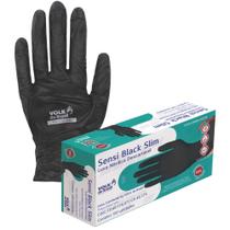 Luva de Segurança Nitrílica Descartável Sensi Black Slim 100un Volk