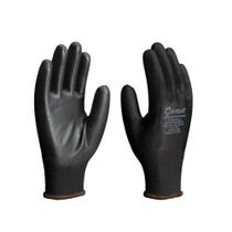 Luva de Segurança Preta Tamanho 8 (M) para Uso Doméstico e Profissional - PU Revestido
